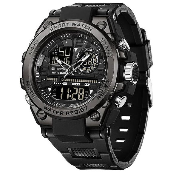 Other - Men's Watches Sports Outdoor Waterproof Military Watch Date 6024_Black